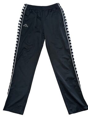 Vintage Kappa Track Pants Black Large Y2K Sportswear Streetwear Retro 90s